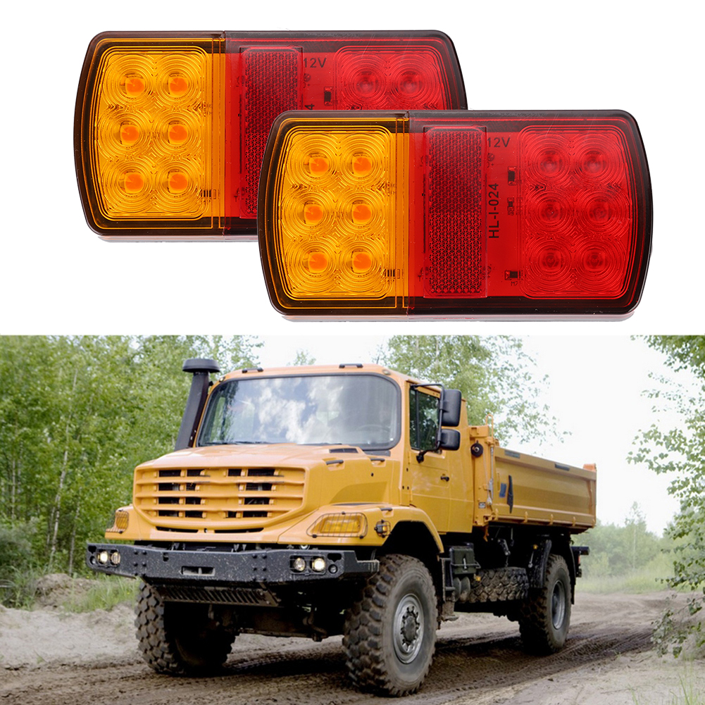 2 Stück 12v Lkw-seitenmarkierungsleuchten, 12 Leds, Zweifarbig, 6000k, Hohe Helligkeit