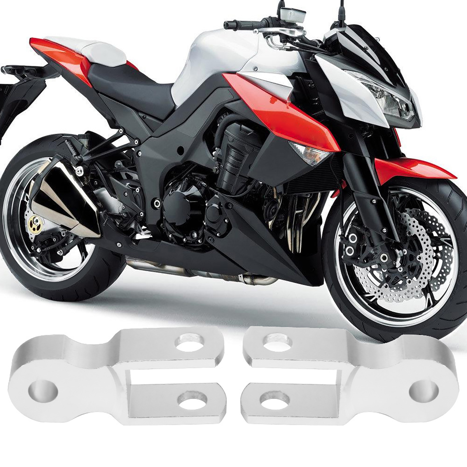 Motorrad-chassis-höherlegungssatz 5 Cm, 2 Stück Stoßdämpfer-erhöhungen Mit Schrauben, Motorrad-fahrwerkshöherlegungssatz, Motorrad-stoßdämpfer-distanzstück Höhe 50 Mm, Motorrad-chassis-höherlegungszub
