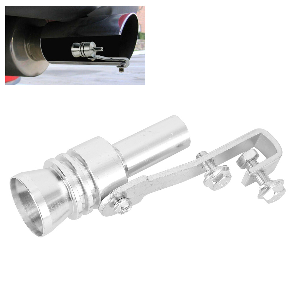Auspuffendrohr Mit Pfeife, Silberfarbenes Aluminium, Tc, Auto-tuning-zubehör, Sport-sound-endrohr, Universell Kompatibel, Langlebiges Leichtbauteil.