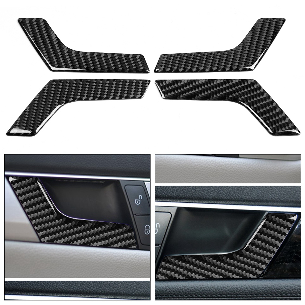 4-teiliges Türgriff-innenverkleidungsset Aus Kohlefaser Für Mercedes W204 (2005–2012), Türverkleidungen Aus Kohlefaser, Innenraumschutzset