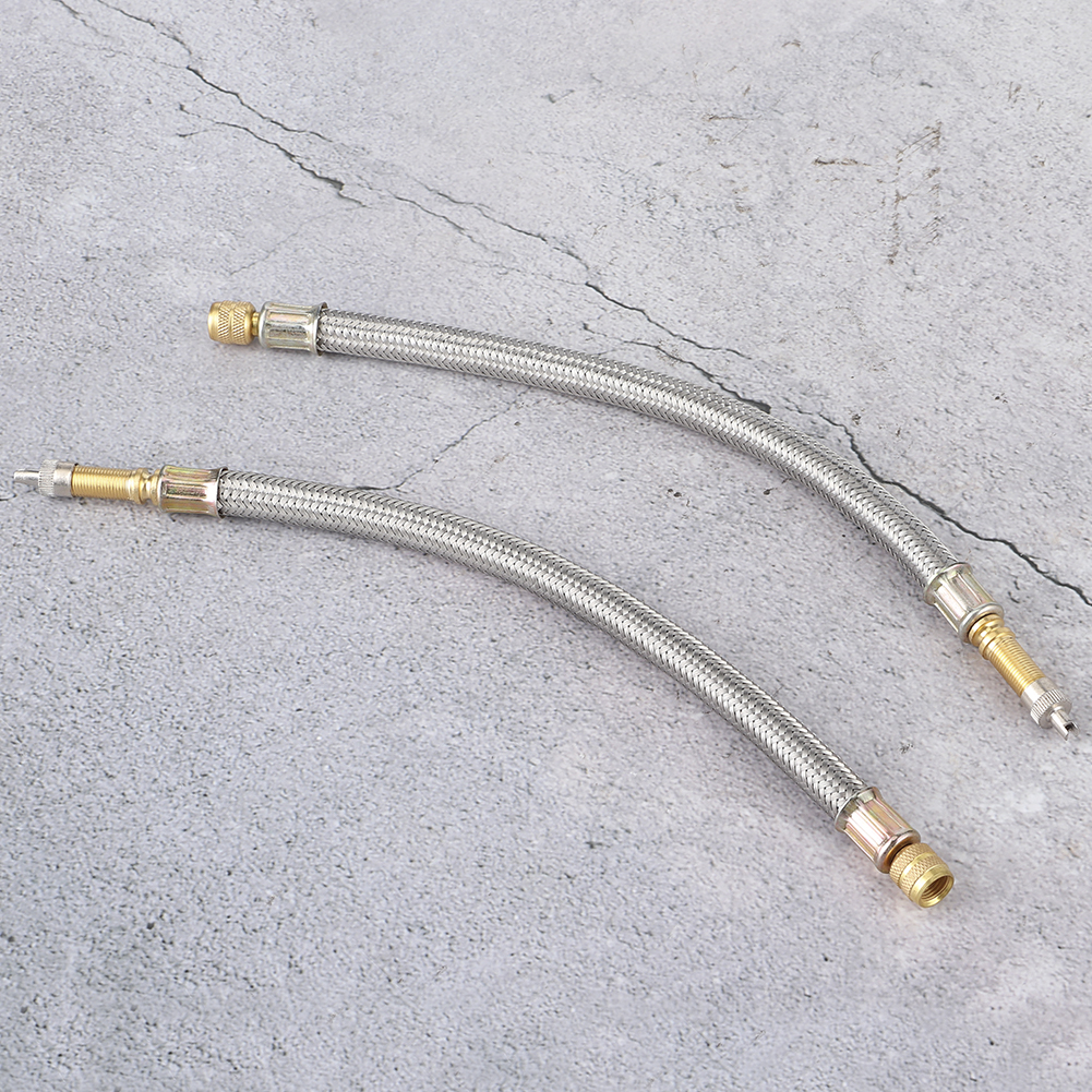 2 Stück Reifenventil-verlängerungsadapter Aus Edelstahlgeflecht, Universell Für Autos, 250 Mm