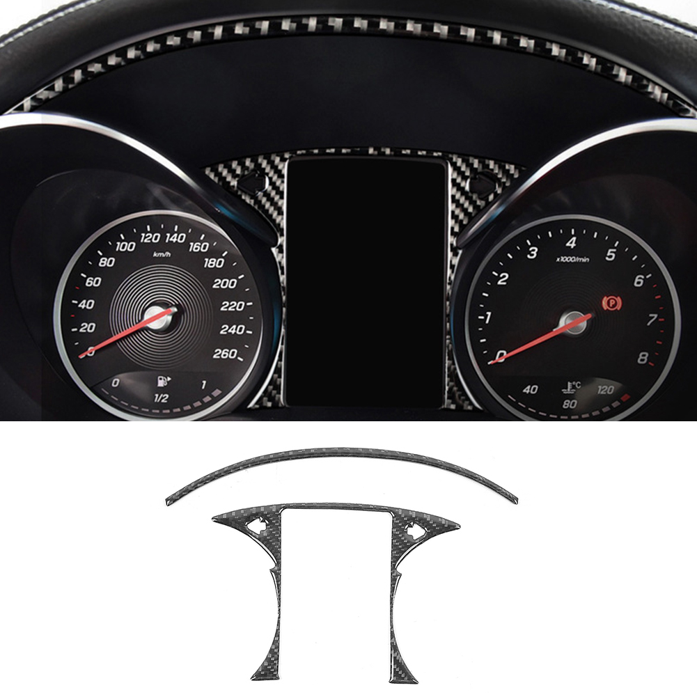 2 Stück Carbonfaser-konsolenbedienfeldleisten Passend Für Mercedes-benz C-klasse W205 Glc C180 C200l C260l