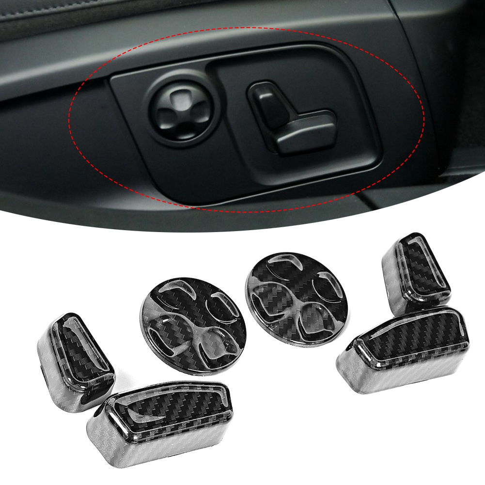 6-teiliges Set Abdeckungen Für Die Seitlichen Verstellknöpfe Der Autositze In Carbonfaser-optik, Passend Für Maserati Ghibli 2014-17