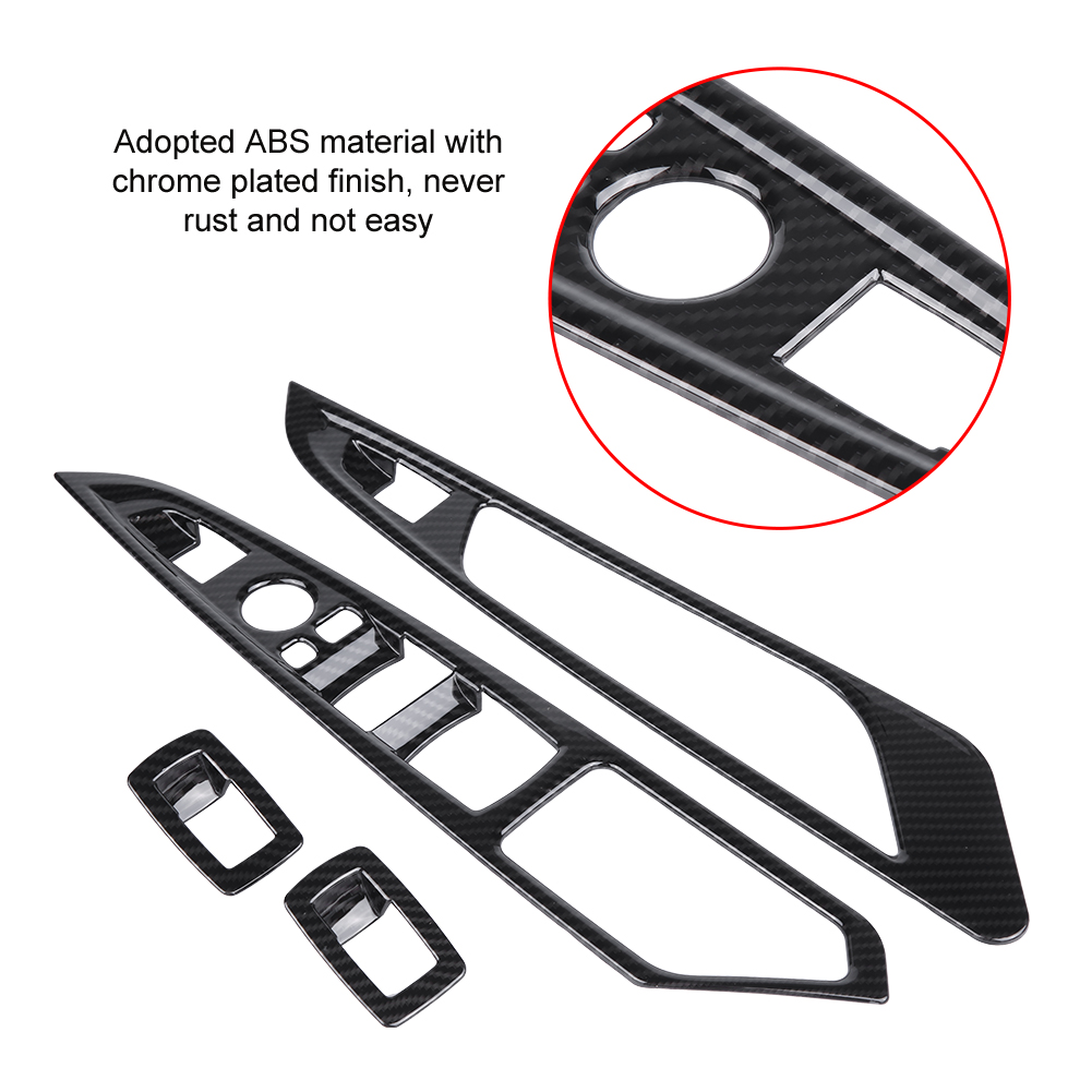 4-teiliges Set Aus Lenkradabdeckungen Und Fensterheberknöpfen Aus Kohlefaser Für Bmw X5 X6 F15 F16 2014-2018