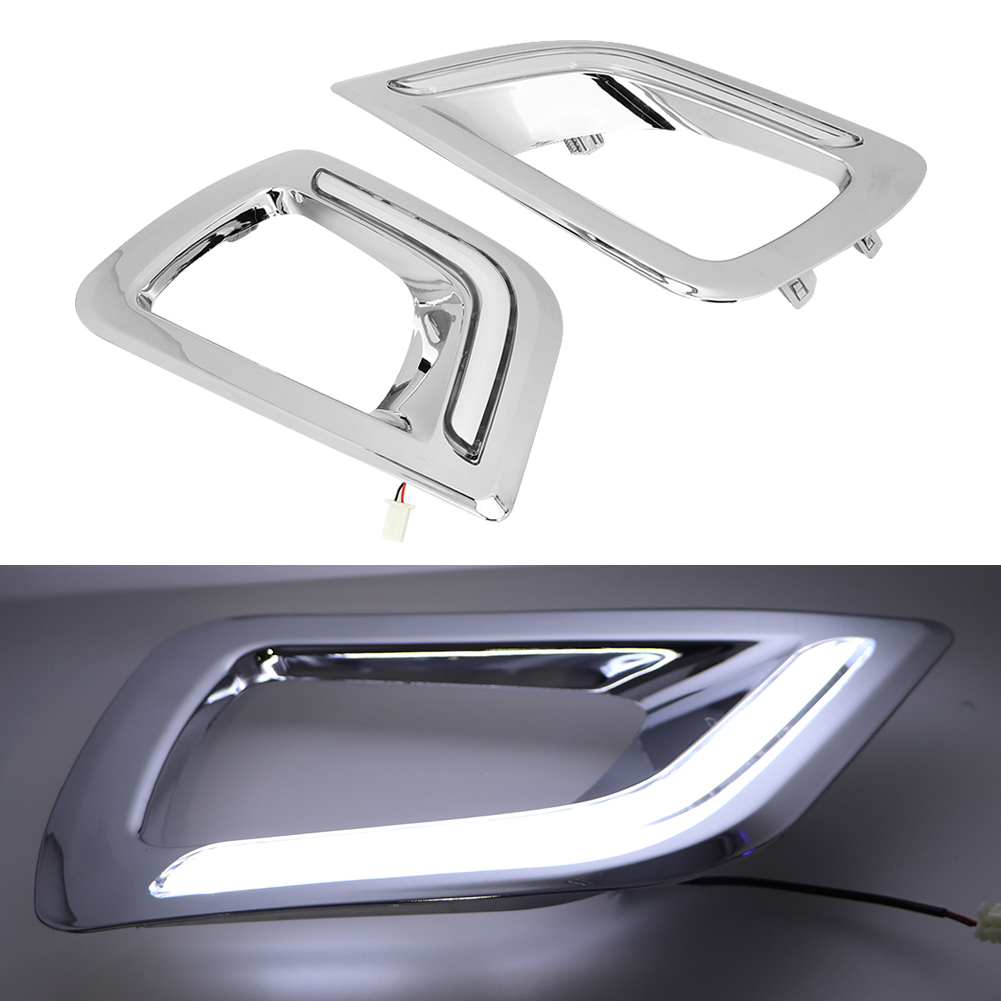 2 Weiße/gelbe Tagfahrlichter Mit Blinkern, Kompatibel Mit Nissan Navara Np300 (2015–2018), Zweifarbig, Led, 2-teiliges Set