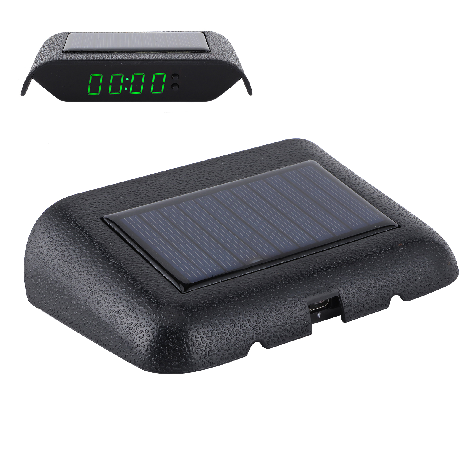 Digitale Autouhr Für Lkw, Solarbetrieben, Mit Lcd-anzeige Für Uhrzeit, Datum, Temperatur, Verkabelung, Umweltfreundliche Beleuchtung