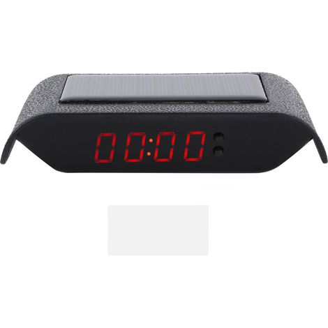 Digitale Autouhr Für Lkw, Solarbetrieben, Mit Uhrzeit, Datum, Temperaturanzeige, Lcd-display, Kabellos, Rotes Licht