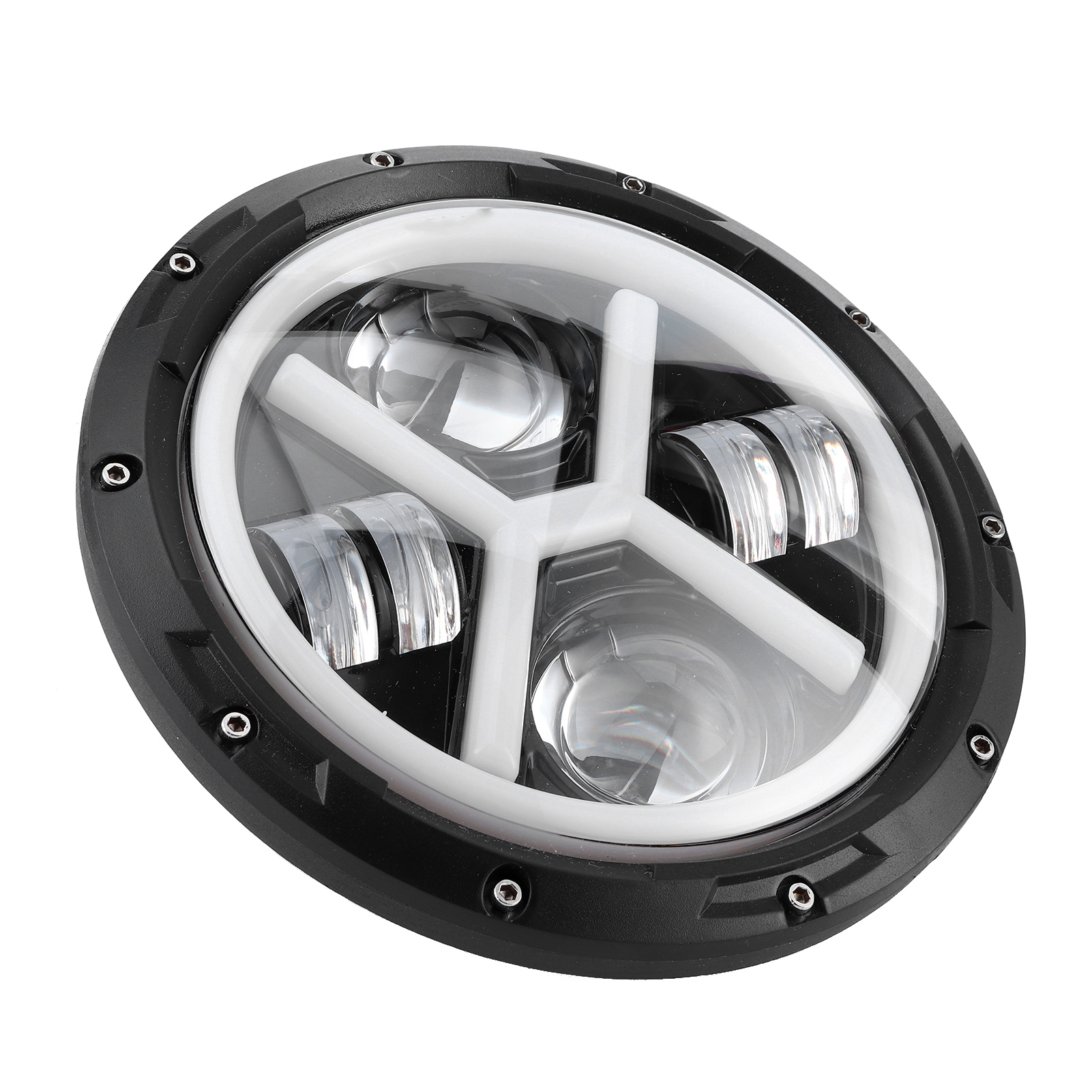 7-zoll-led-scheinwerfer, Weißes Bis Gelbes Licht, Helles, Rundes X-förmiges Design, Passend Für Jeep Wrangler