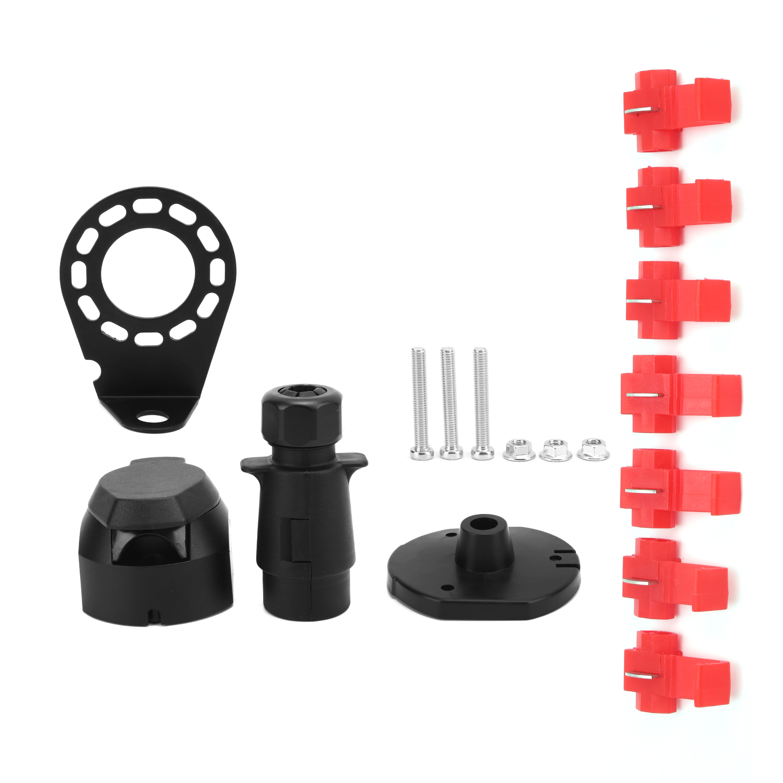 Universeller 7-poliger Anhängerstecker, 92 X 50 Mm, Korrosionsbeständiges Eisen, Robust Für Anhängerkupplungen