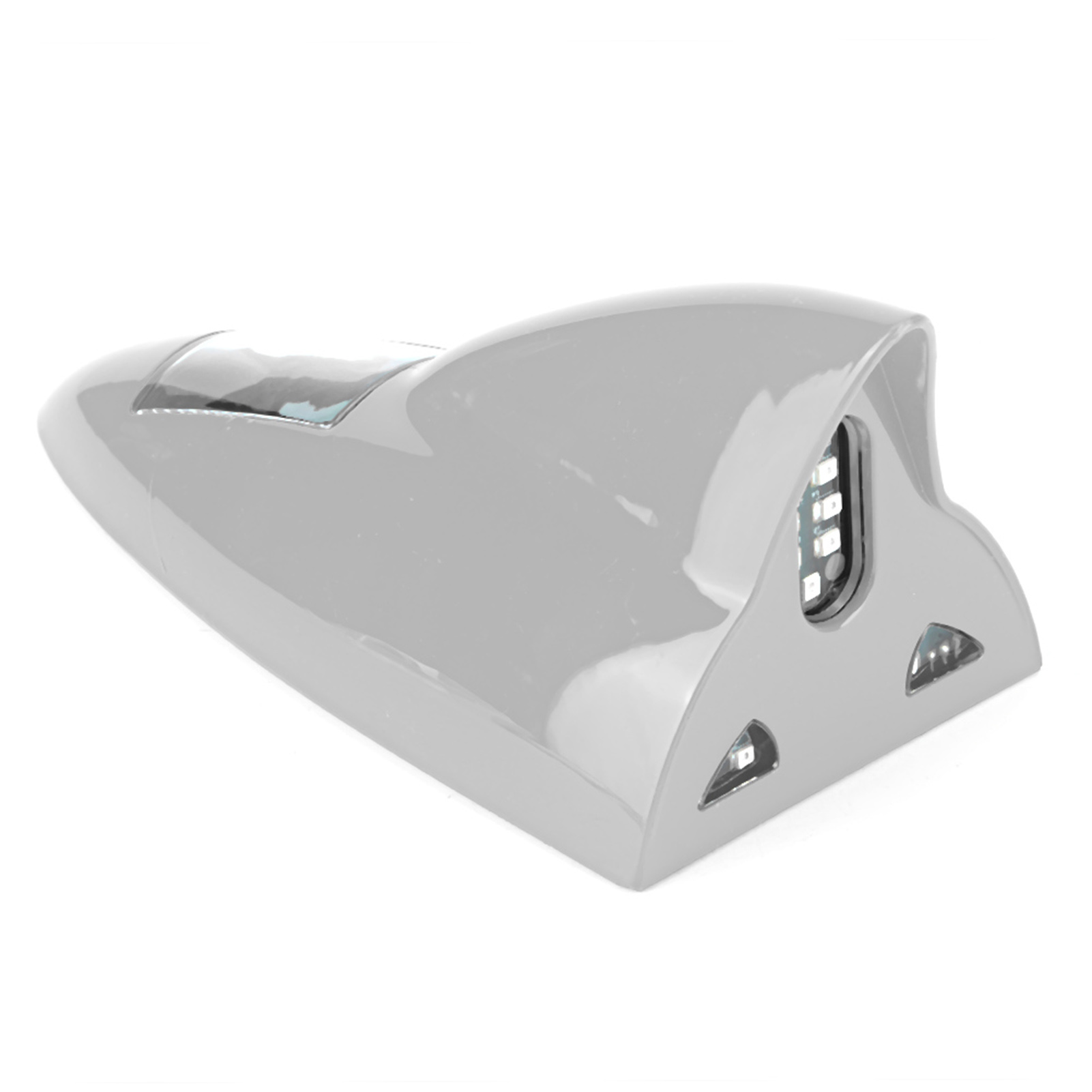 12-led-auto-blinklicht Mit Solarenergie, Haifischflossen-warnleuchte, Autozubehör, Silber