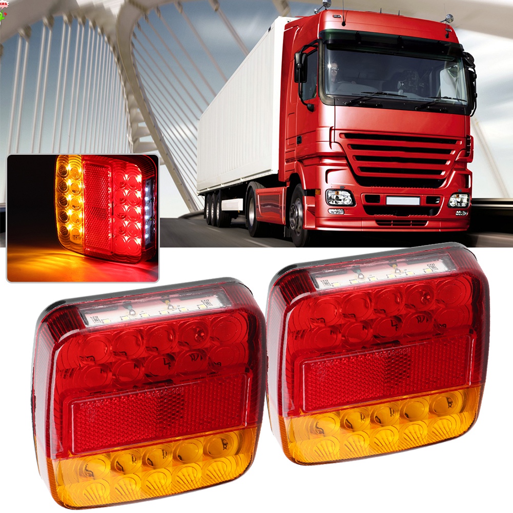 12v 20led Zweifarbige Rückleuchten Für Lkw-anhänger - 2 Stück, Rot/gelb-optik, Signalbeleuchtung