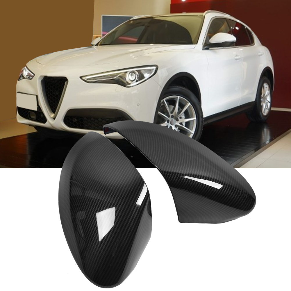 Außenspiegelgehäusekappe Im Carbonfaser-stil, Passend Für Alfa Romeo Stelvio 17-20