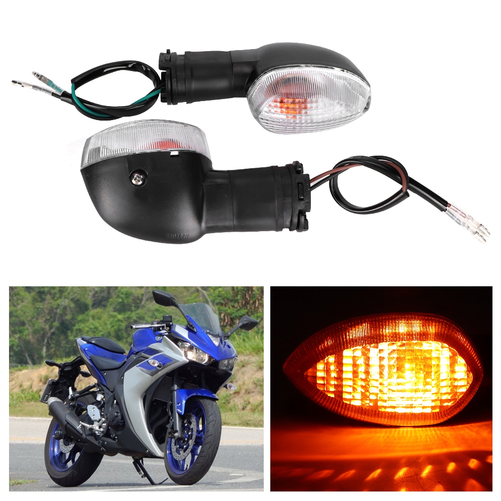 Universelle Motorradblinker, 2 Stück, Kontrollleuchten Für Yamaha R1, Custom-zubehör, Schwarz Und Weiß