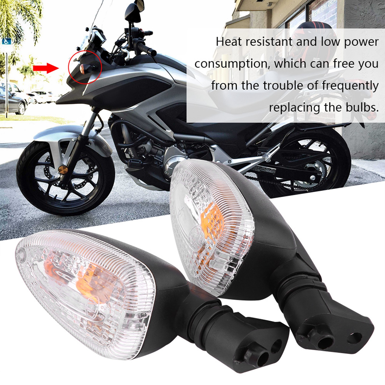 Paar Motorradblinker, Klare Richtungsanzeigen Für Bmw F800, Inklusive Led-leuchtmittel, Wasserdicht, Universell, 12 V