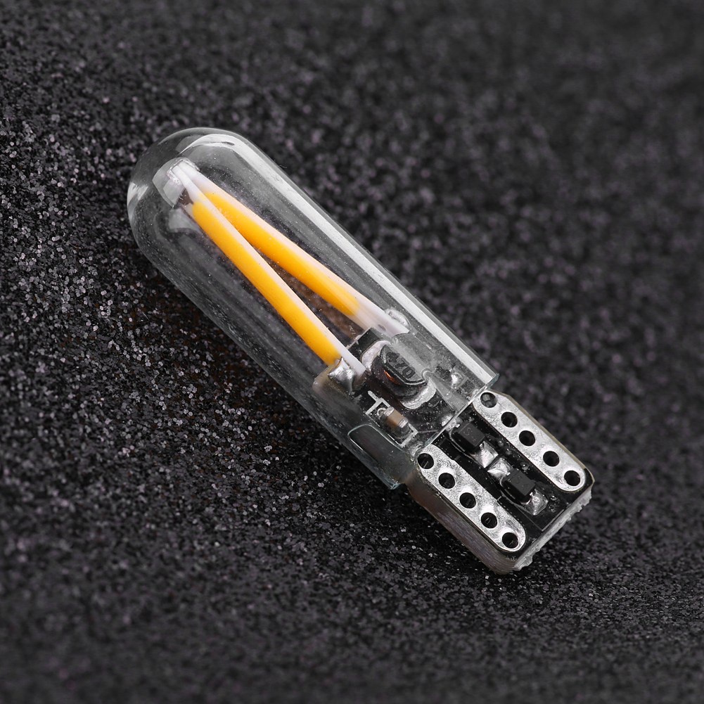 Paar W5w T10 8-28v Led-lampen, Cob-filamentglas, Gelbe Positions-/tagfahrlicht-/blinkerlampen Für Autos, Innenbeleuchtung, Signalgebung, 2 Stück