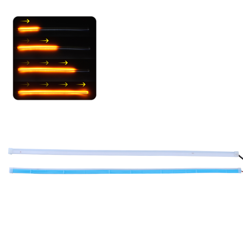 2 Stück Led-tagfahrlicht- Und Sequenzielle Flexible Blinkerleiste 60 Cm / 23,6 Zoll