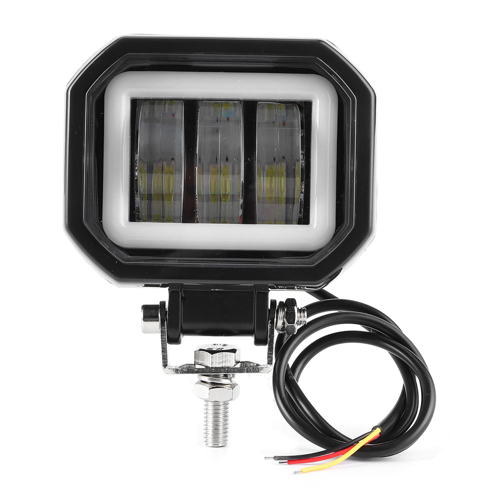 Led-arbeitsscheinwerfer 3,5 Zoll 6000k 30w Wasserdichte Quadratische Angel-eyes-lampe Für Auto Atv Boot Offroad-fahrzeug (kaltweißes Licht)