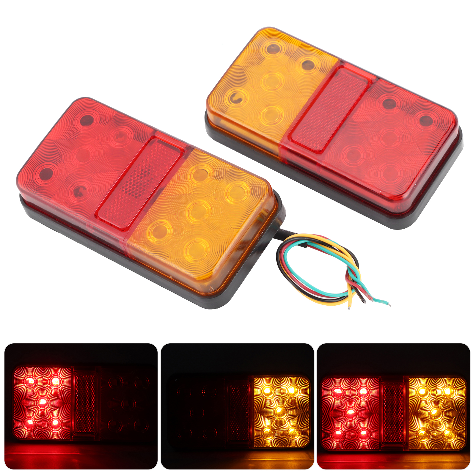 Universelle Led-rückleuchte Für Anhänger, Zweifarbiger Blinker 12v, Kompatibel Mit Lkws, Atvs, Suvs, Rückleuchten