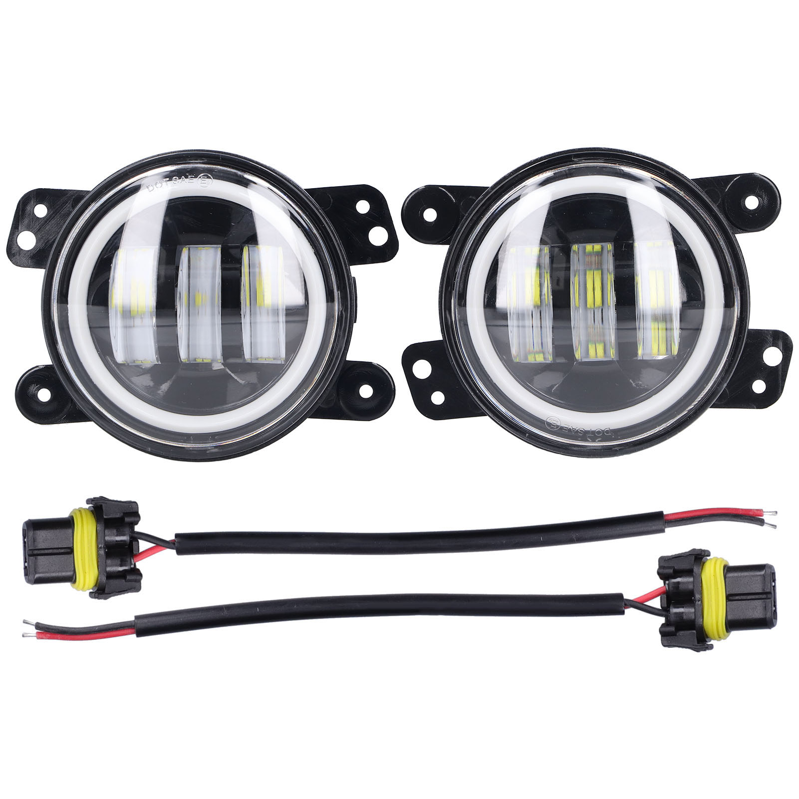 30w 3000lm Led-nebelscheinwerfer Mit Angel Eyes, 10-30v, Universell Für Pkw, Lkw, Transporter Und Anhänger