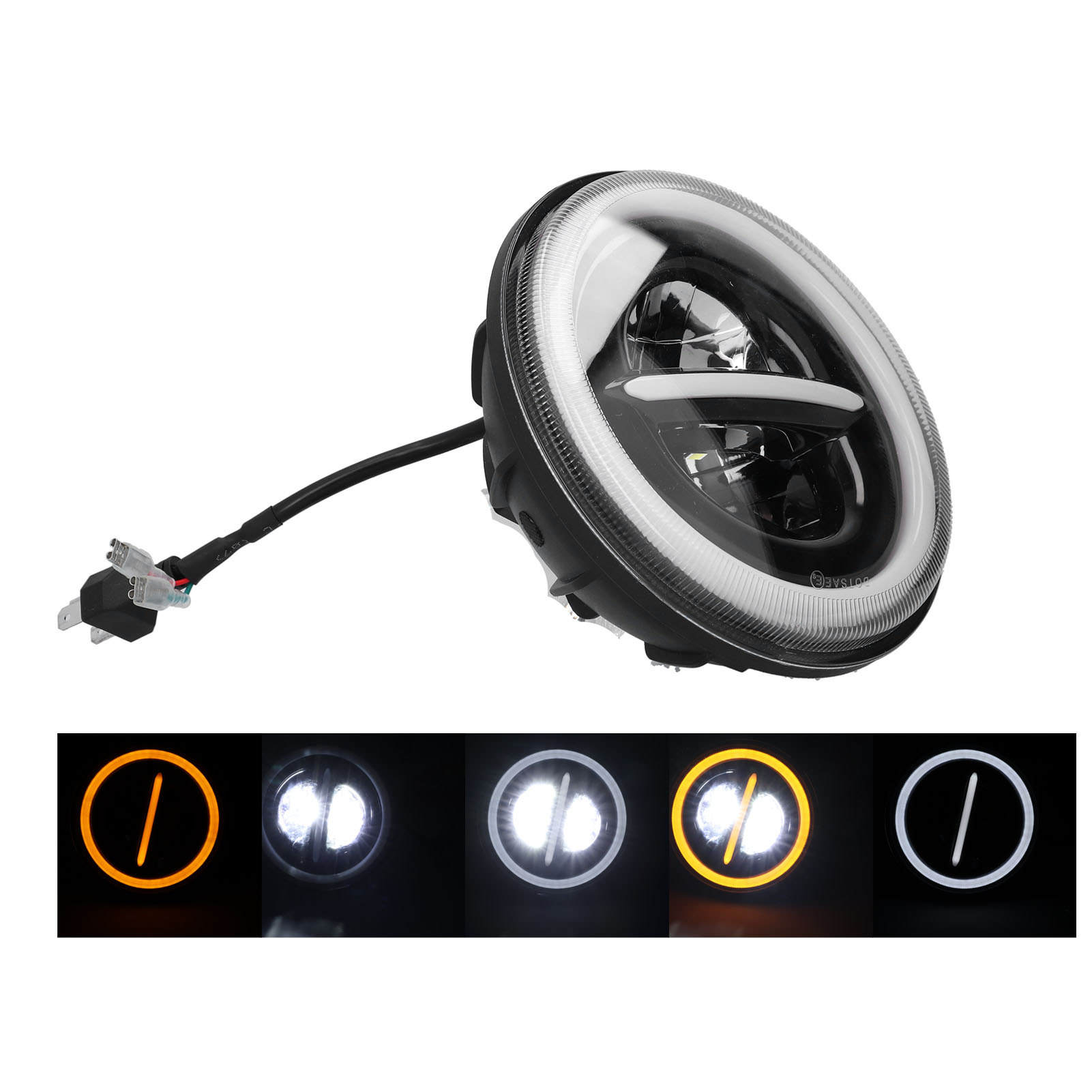 200-w-led-scheinwerfer (7 Zoll), 20.000 Lumen, Rund, Wasserdicht (ip67) Für Autos Und Motorräder, Hochleistungs-led-lampe