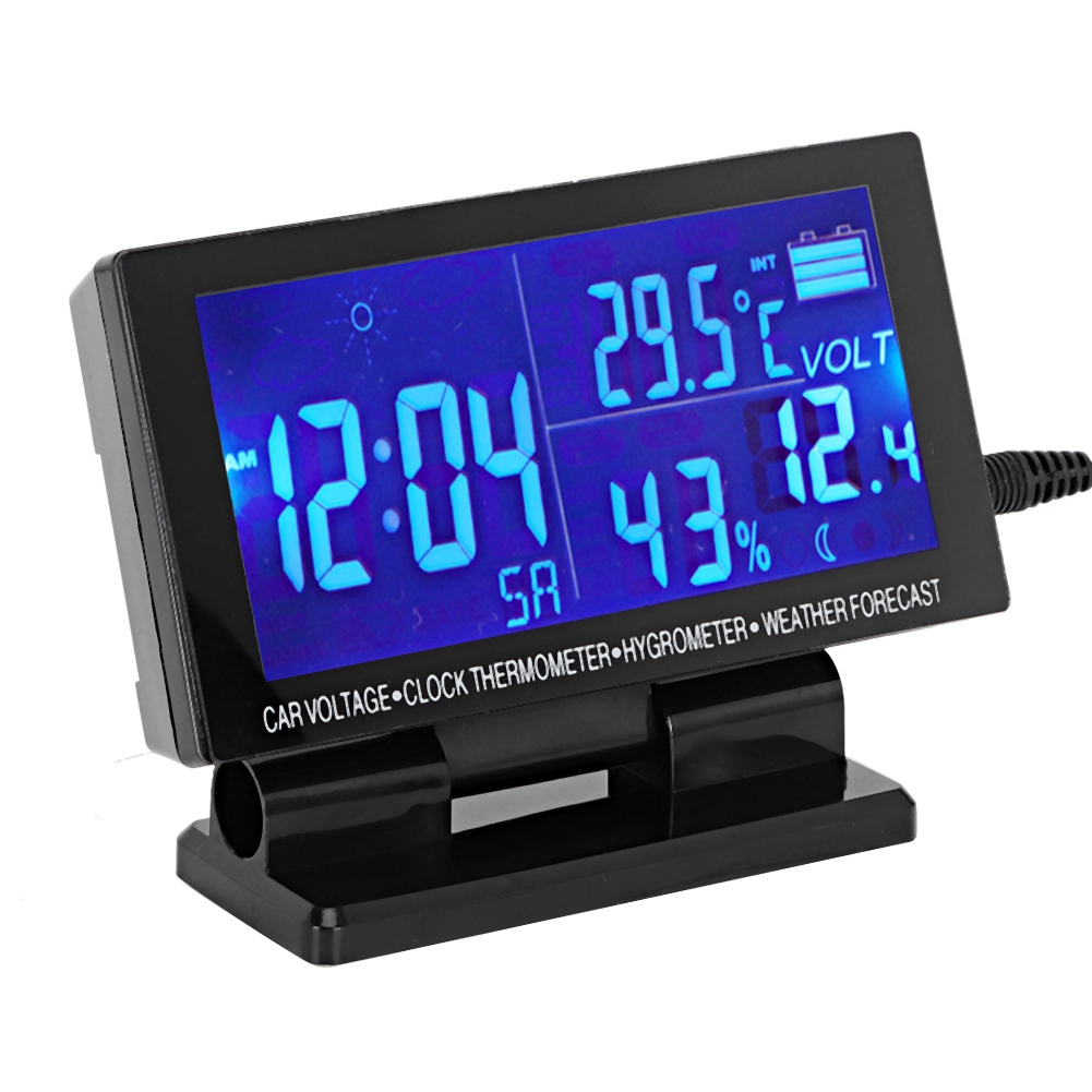 Digitale Autouhr, Thermometer, Hygrometer, Spannungsmesser Mit Wettervorhersage