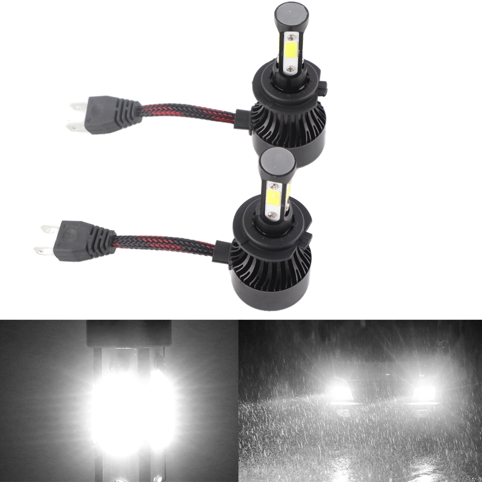 2 H7 Led X7-cob 6500k Kaltweiße Lampen, Hochleistungsscheinwerfer, Kfz-lampen Aus Aluminium Und Abs, Fahrzeugbeleuchtung, 2-teiliges Set