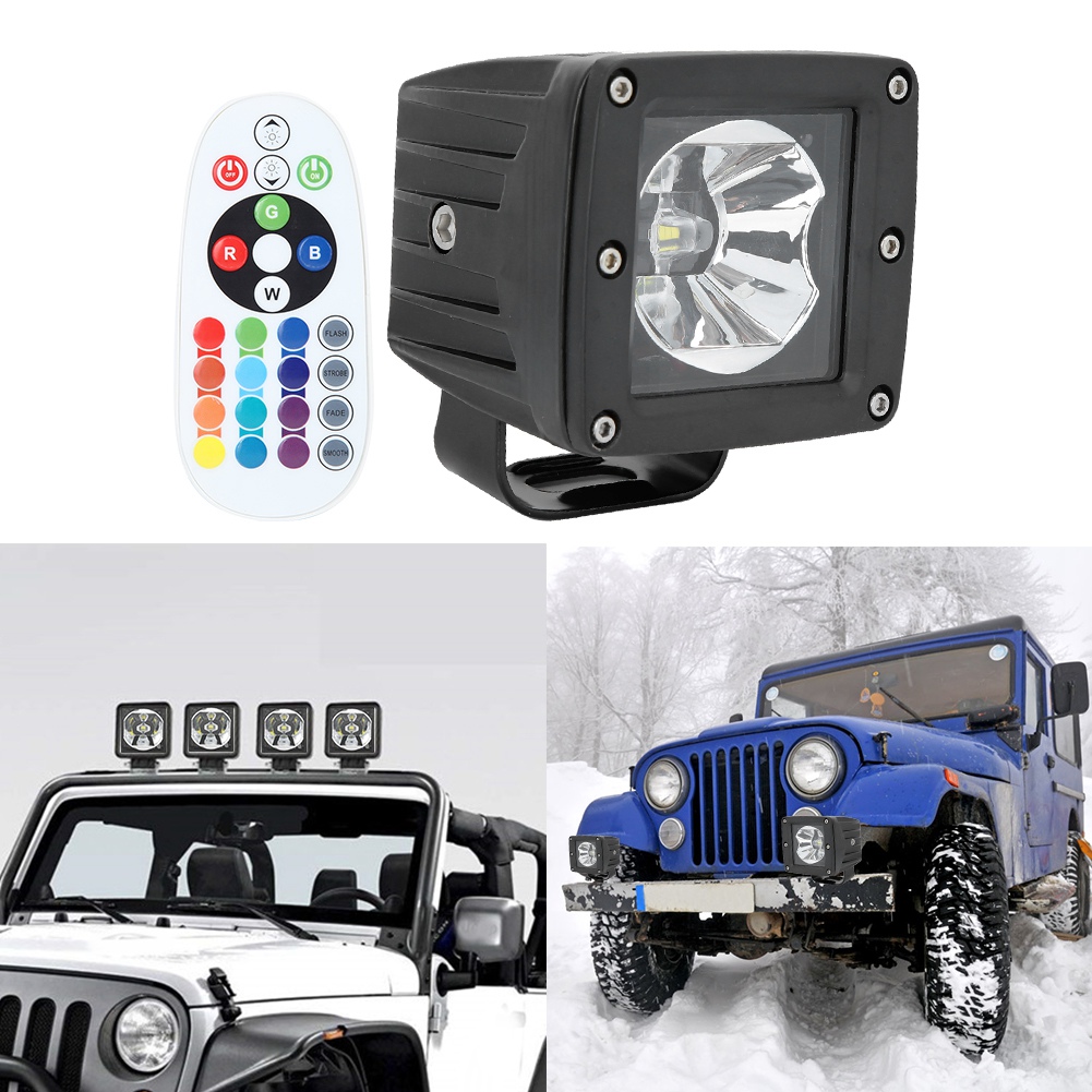 Ip67 Wasserdichte Quadratische Led-lampe Mit Fernbedienung, 10-30v, Stoßfest, Wasserdicht, Vielseitige Beleuchtung Für Den Außen- Und Innenbereich, Robust Und Langlebig.
