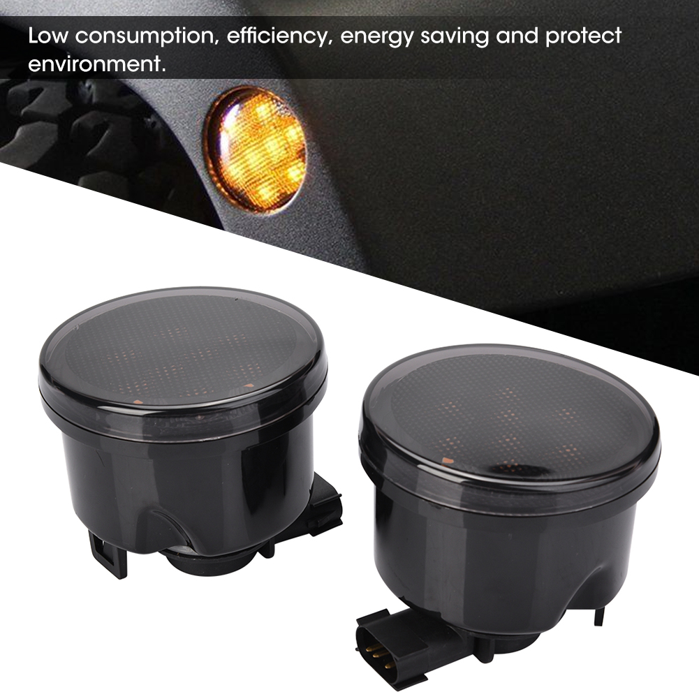 Paar Led-seitenblinker Für Jeep Wrangler Jk Jku 2007-2018 Kotflügel, Vordere Kotflügelblinker, 2 Stück.