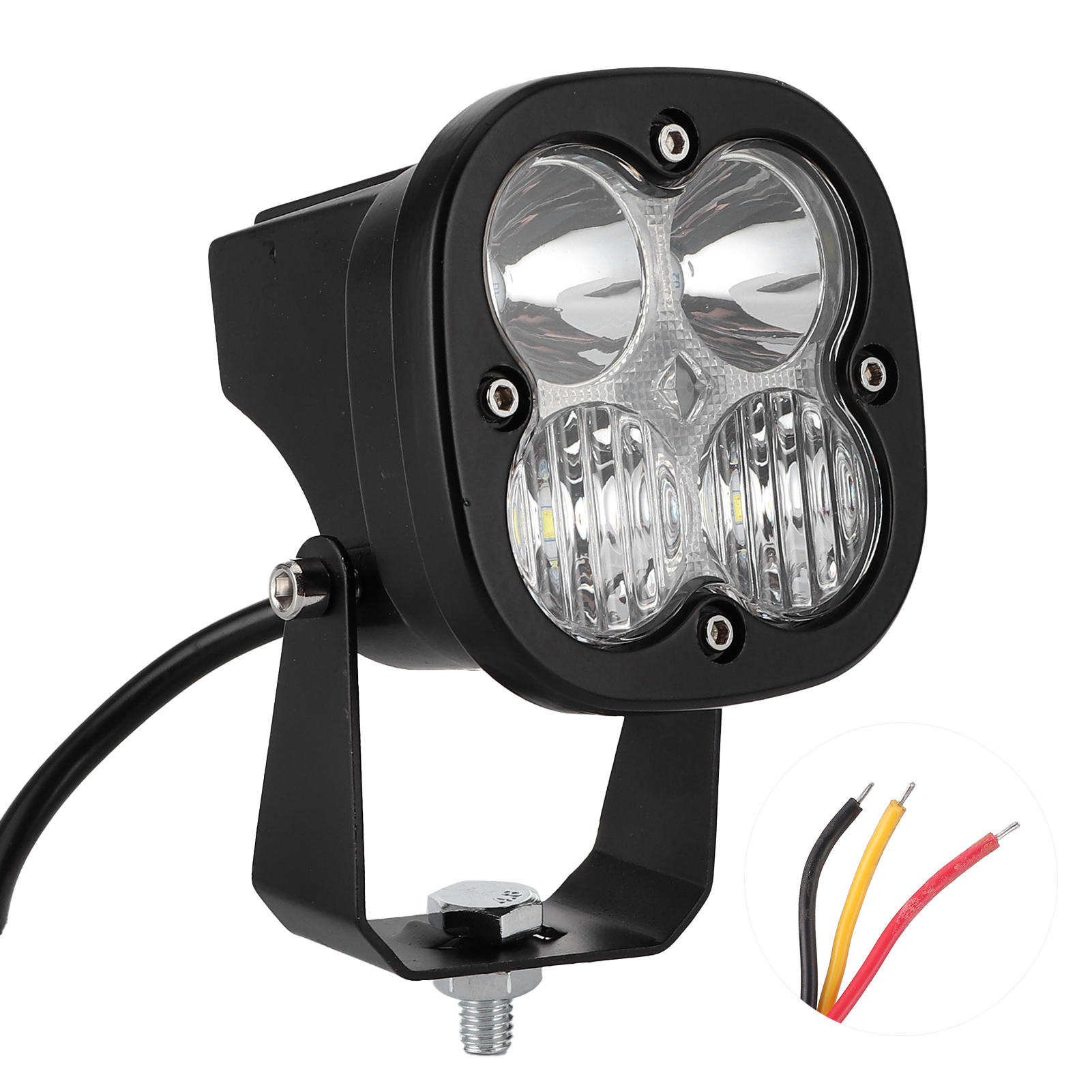 40w Rgb 6000k 3,1 Zoll Led-arbeitsleuchte Mit Universeller, Verstellbarer Halterung Für Auto Und Motorrad