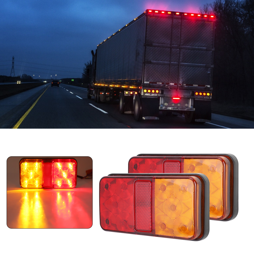Stück Universal-rückleuchten Mit 10 Leds, 10–30 V, Für Lkw, Rot/gelb