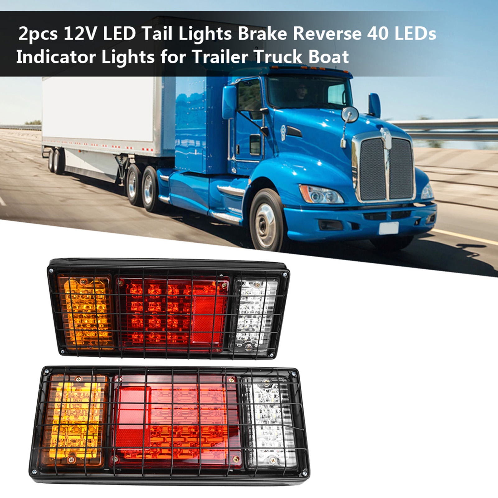 2 Stück 12v Led-rückleuchten, Brems- Und Rückfahrscheinwerfer Mit 40 Leds, Blinker Für Anhänger, Lkw Und Boot