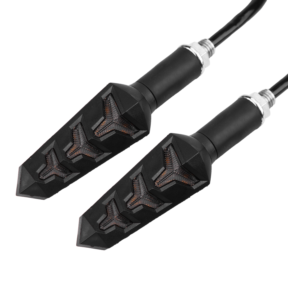 Paar Y-förmige Led-motorradblinker, Universelle Kontrollleuchten, Led-lampen, Fester Winkel, Für Lenker, 2 Stück.