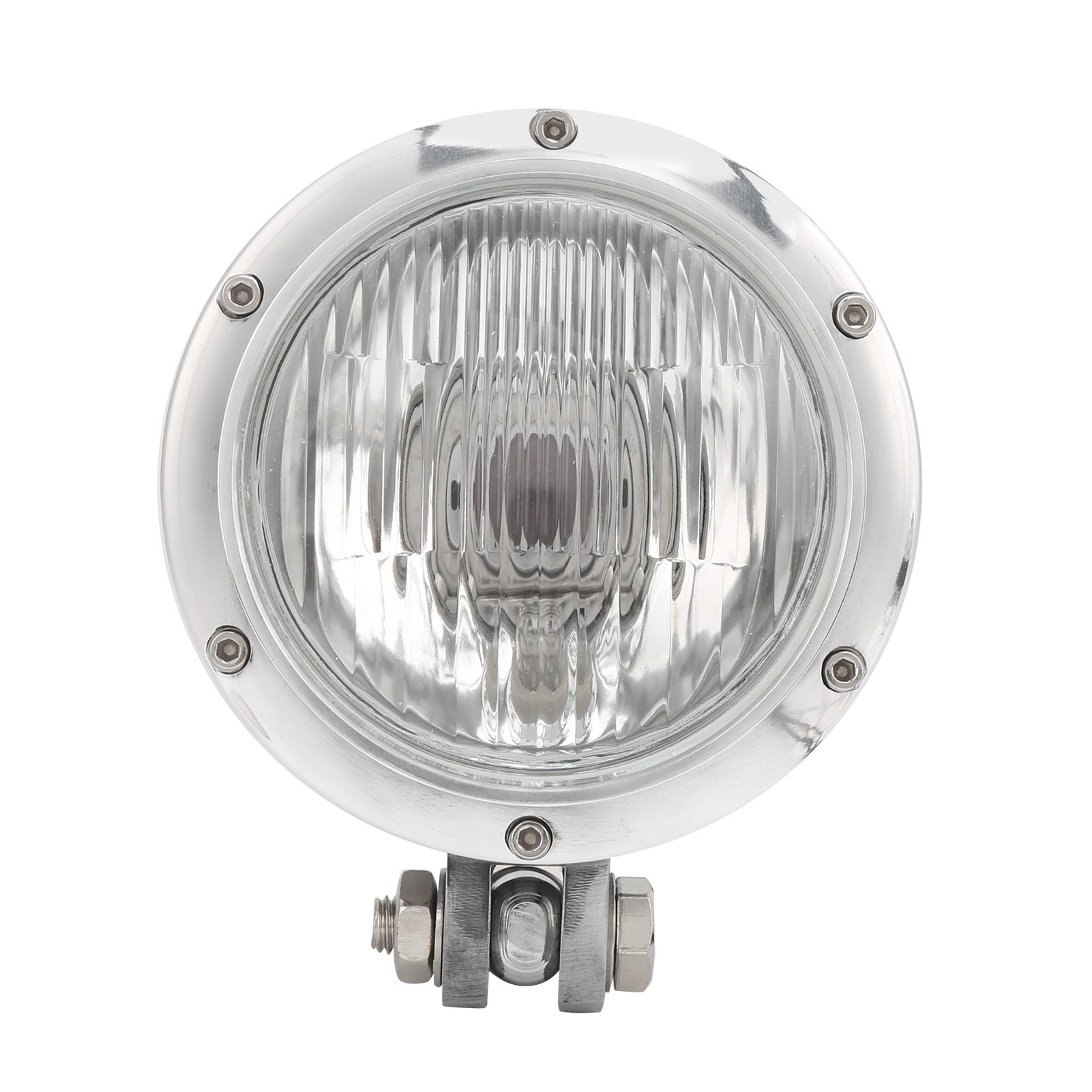 Retro-motorradscheinwerfer, 12 V, Runde Frontlampe, Gelbes Abblendlicht, Fernlicht, Universell Einsetzbar, Leistungsstarke Beleuchtung
