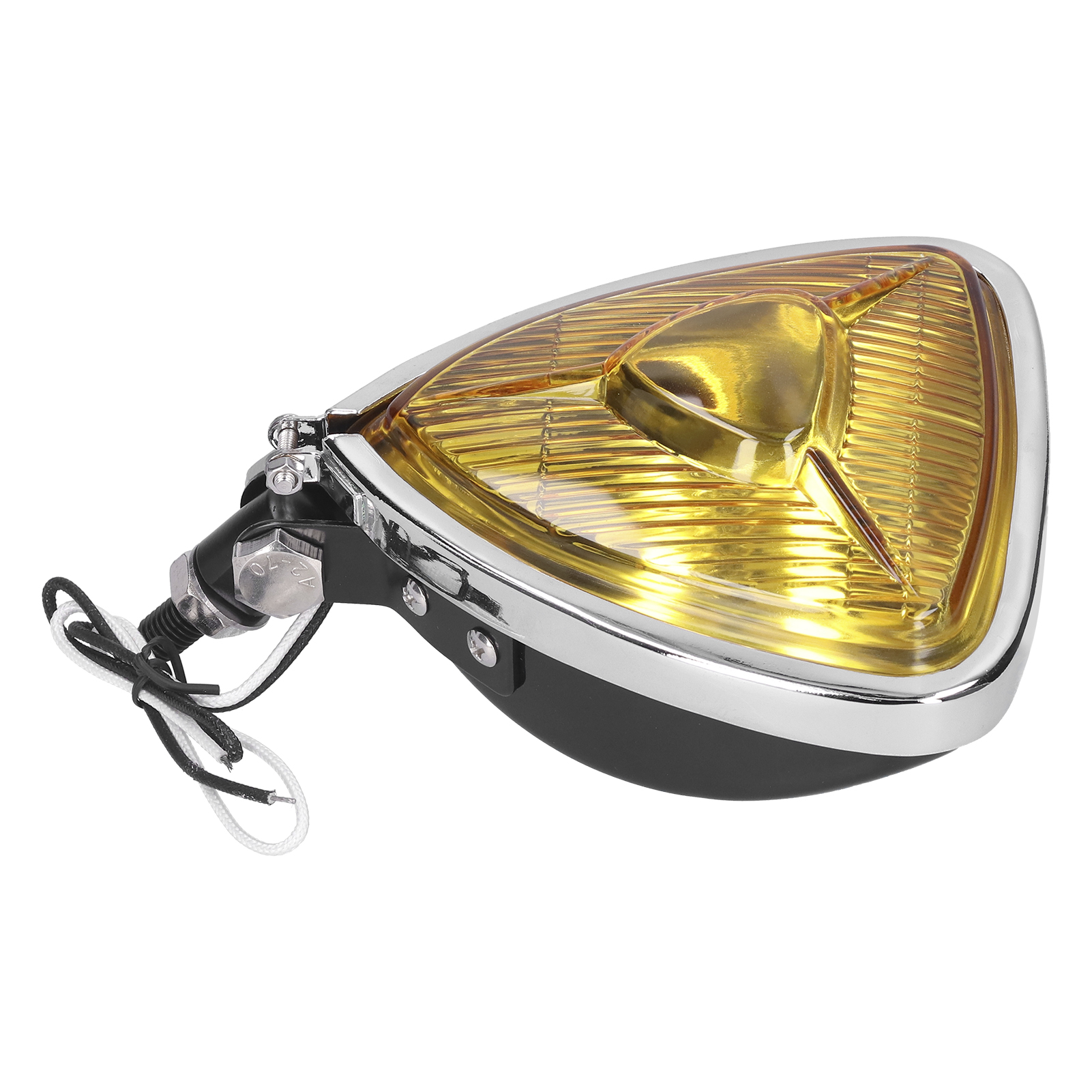 Retro-motorradscheinwerfer, 12 V, 55 W, Dreieckige Gelbe Linse, Leistungsstarkes Frontlicht Für Motorrad Und Quad