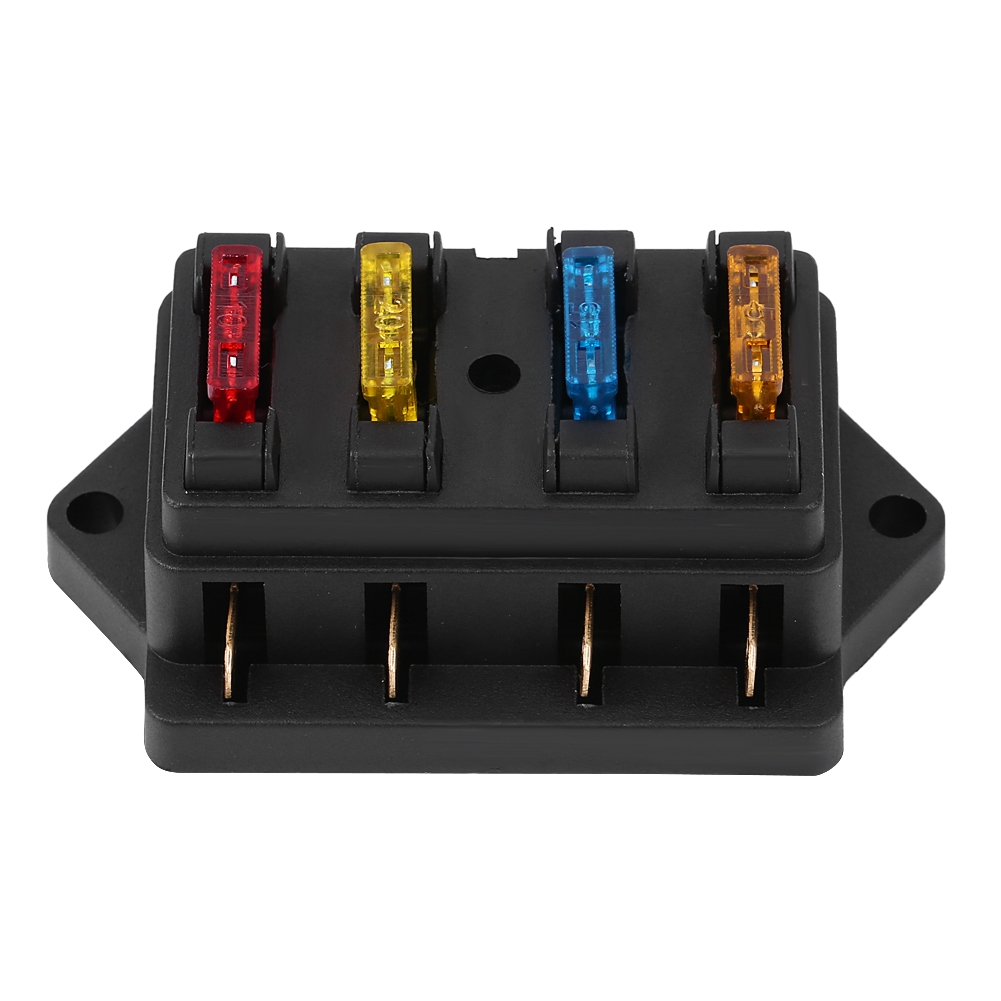 12-24v Kfz-sicherungshalter Mit 4 Anschlüssen, Standard-flachsicherungskasten Mit 5a, 10a, 15a Und 20a Sicherungen