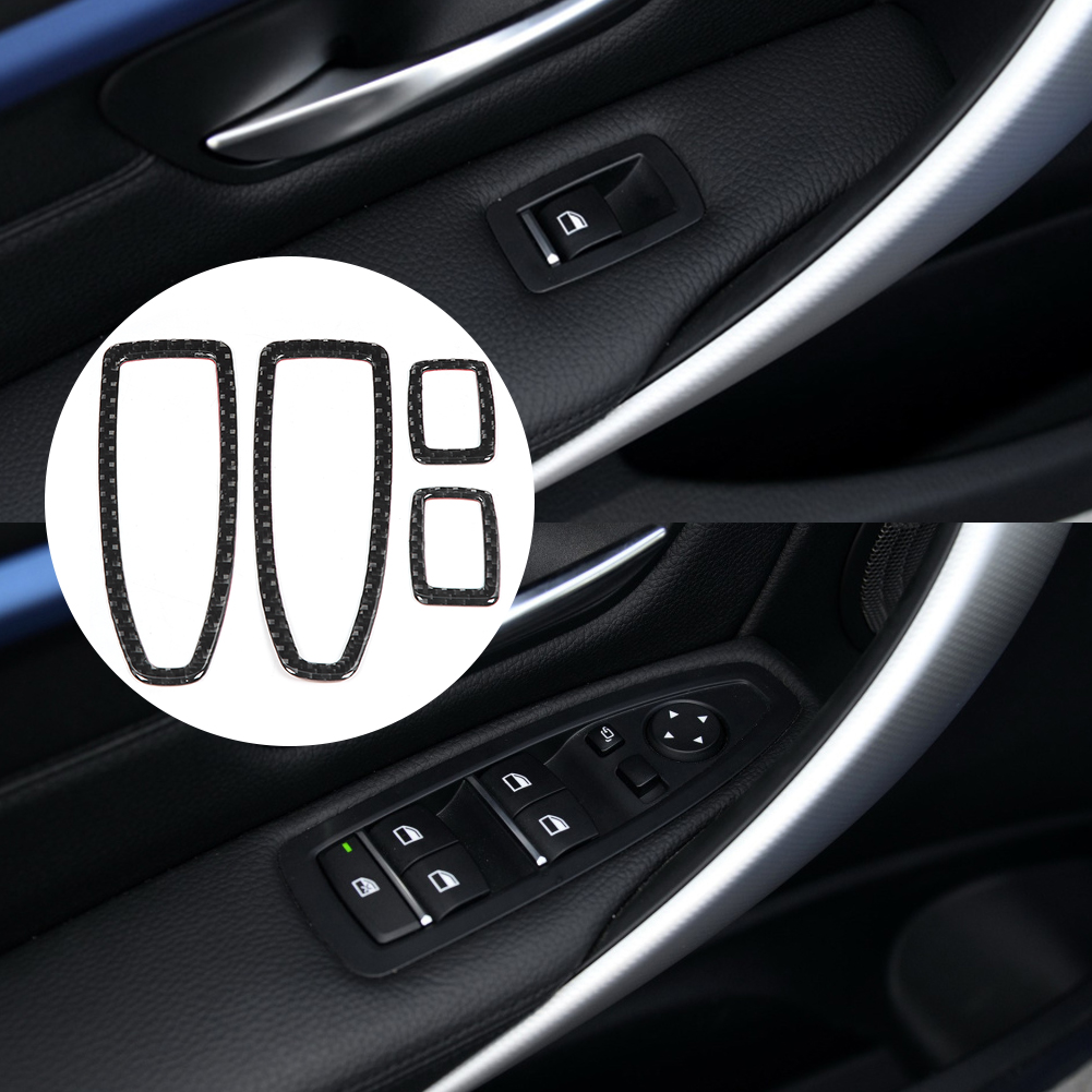 4-teiliges Set Abdeckungen Für Fensterheber Aus Kohlefaser, Passend Für Bmw 3er F30 (2013–2017)