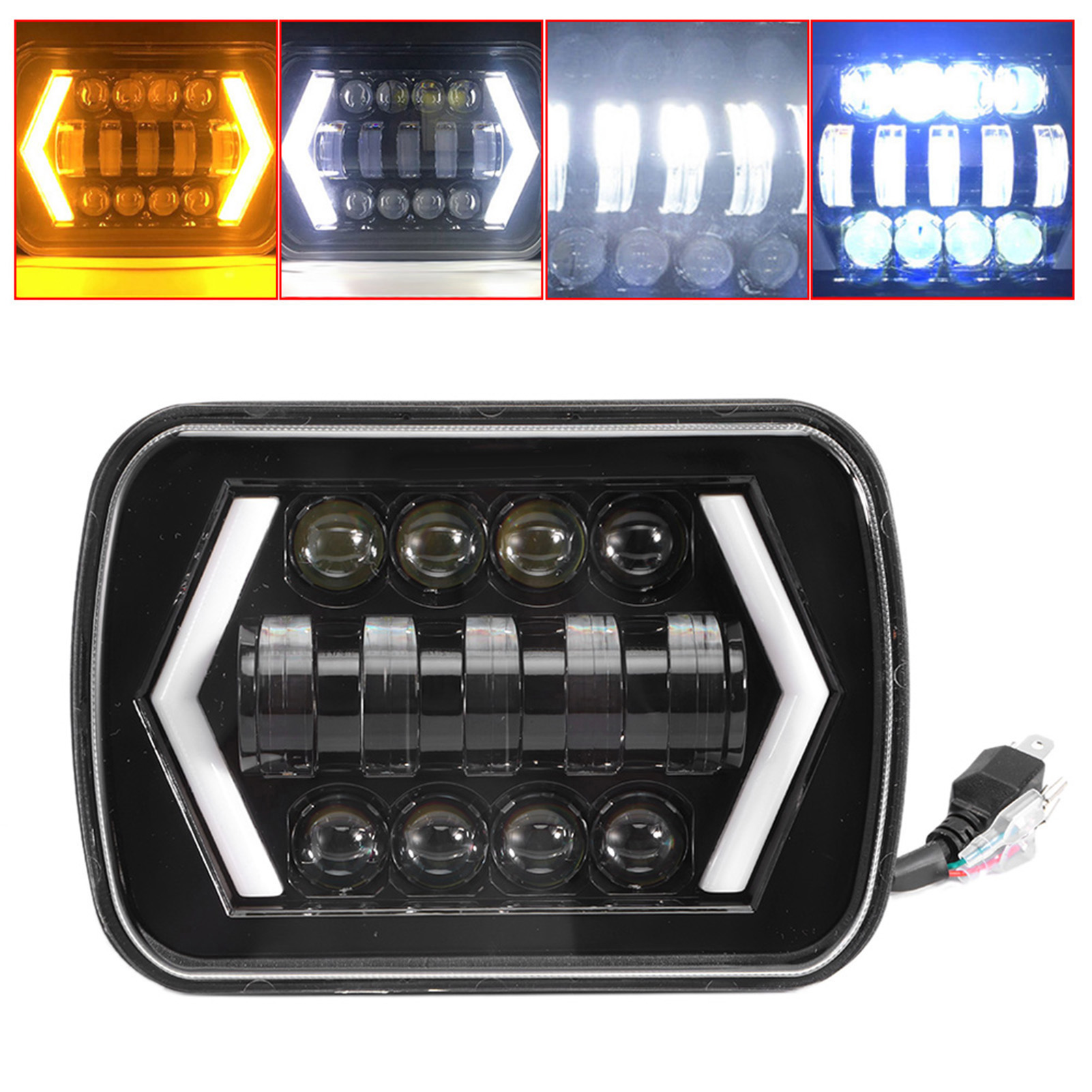 5x7 Zoll Led-scheinwerfer, Quadratisch, Fern-/abblendlicht, Passend Für Jeep