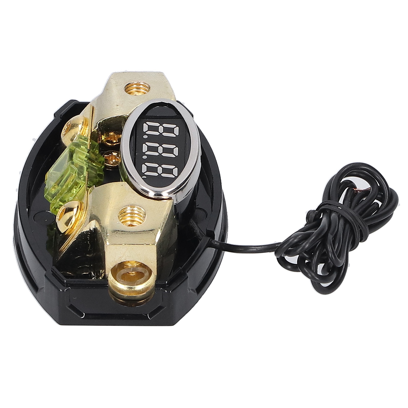 Kfz-sicherungskasten Mit 1 Eingang Und 1 Ausgang, Digitaler Spannungsanzeige, 4/6/8 Ga-kabel, 100a-sicherung Enthalten, Für Autoradio, Yacht, Marine-audiosystem.