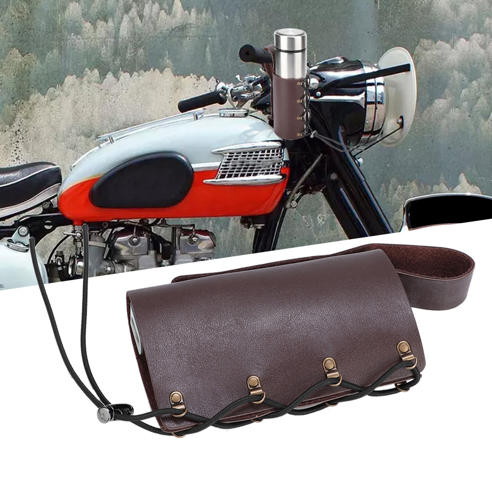Verstellbarer Motorrad-getränkehalter, Auslaufsicherer Lenkerbecherhalter, Robuster Flaschenhalter In Braun, Universelle Halterung Für Roadtrips Und Offroad-einsatz