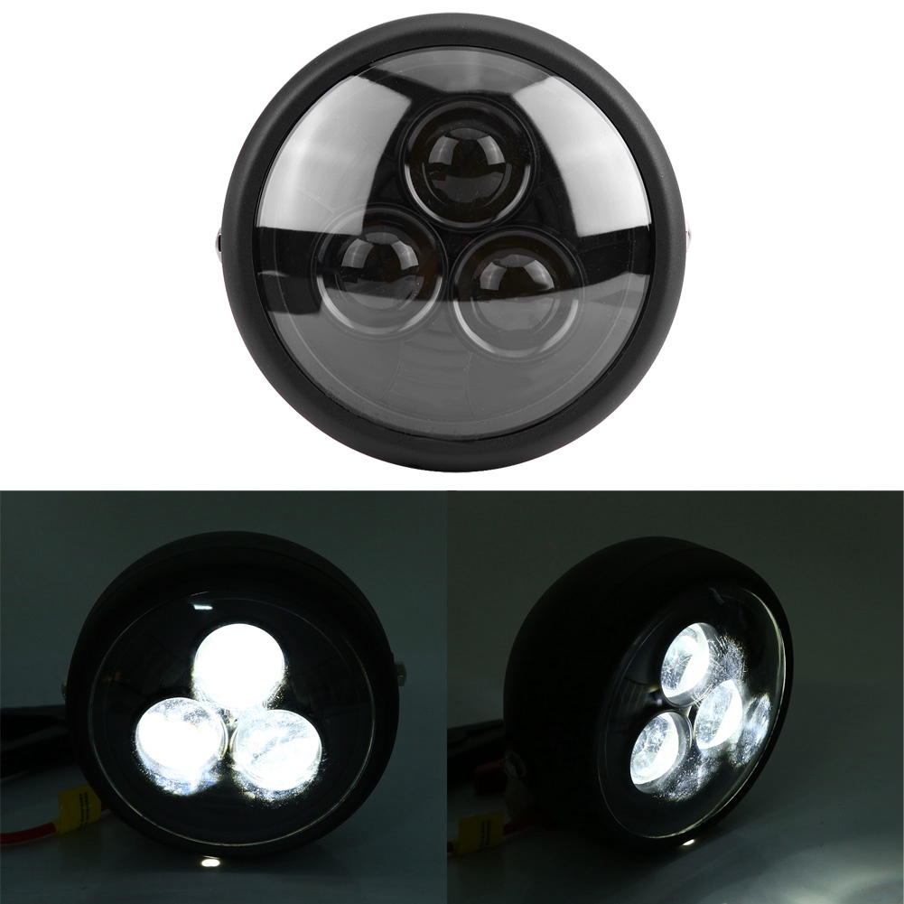 6,5-zoll-led-motorradscheinwerfer, Universelle Kaltweiße Glühbirne, 3 Leds, Leistungsstarke Motorradbeleuchtung
