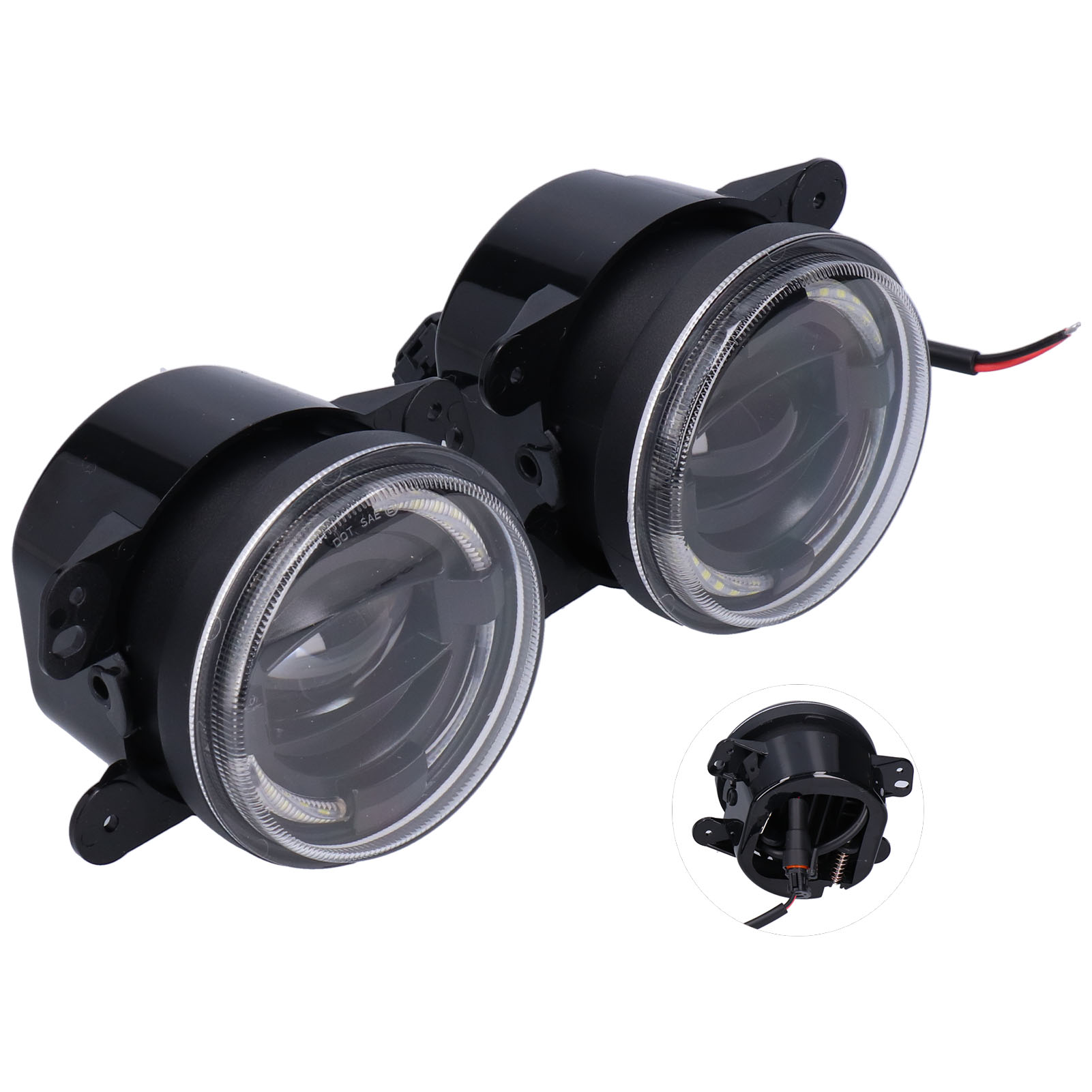 4-led-nebelscheinwerfer-set, 30 W, Weißes Halo-tagfahrlicht, 12–24 V, Wasserdicht, Kompatibel Mit Jeep Wrangler 2007–2018