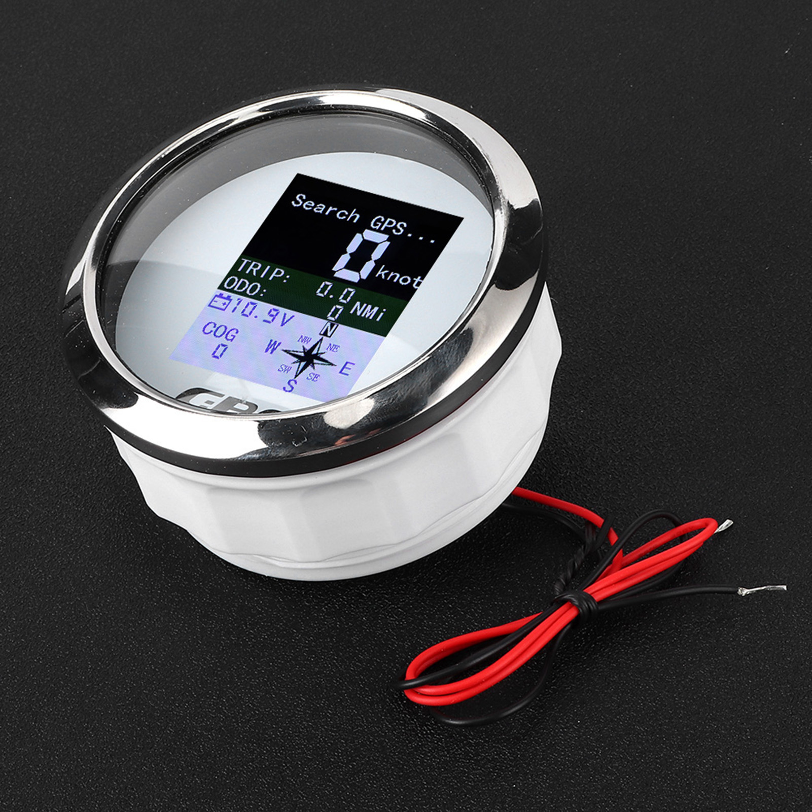 85-mm-tachometer Mit Gps, Geeignet Für Auto, Boot Und Ingenieurwesen, Aus Edelstahl, Wasserdicht, Digitale Anzeige, Weißes Zifferblatt