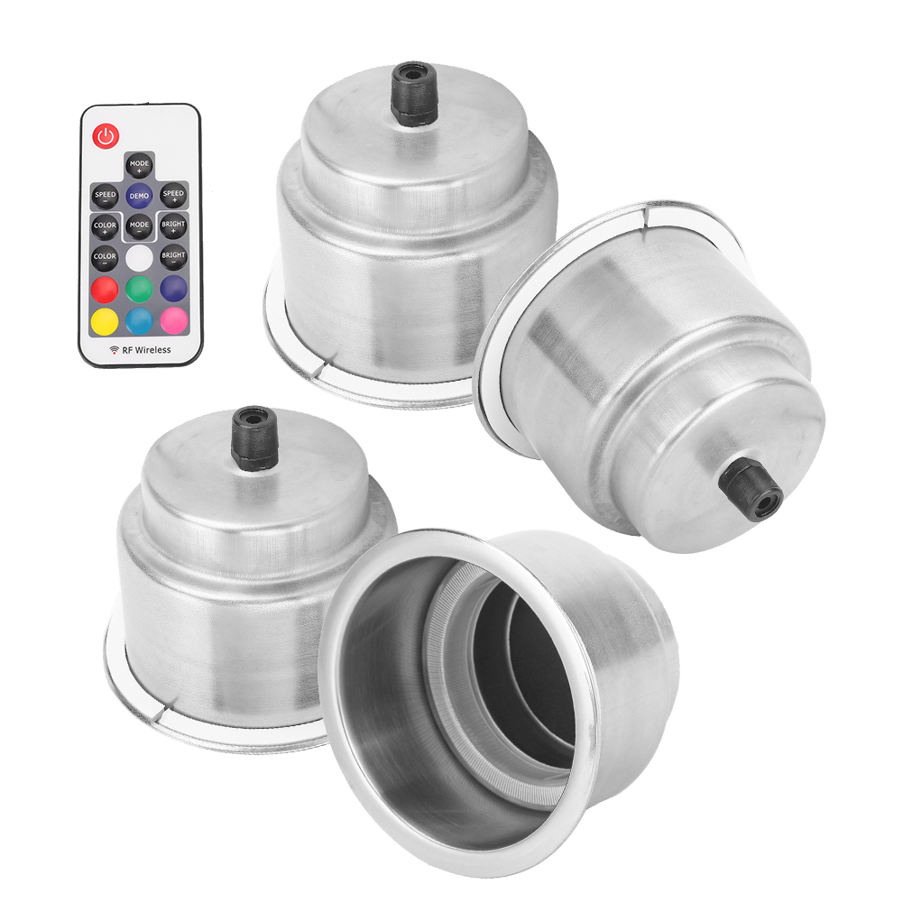 4-teiliges Set 12v Rgb-led-getränkehalter Mit Fernbedienung Für Boot, Wohnmobil, Lkw