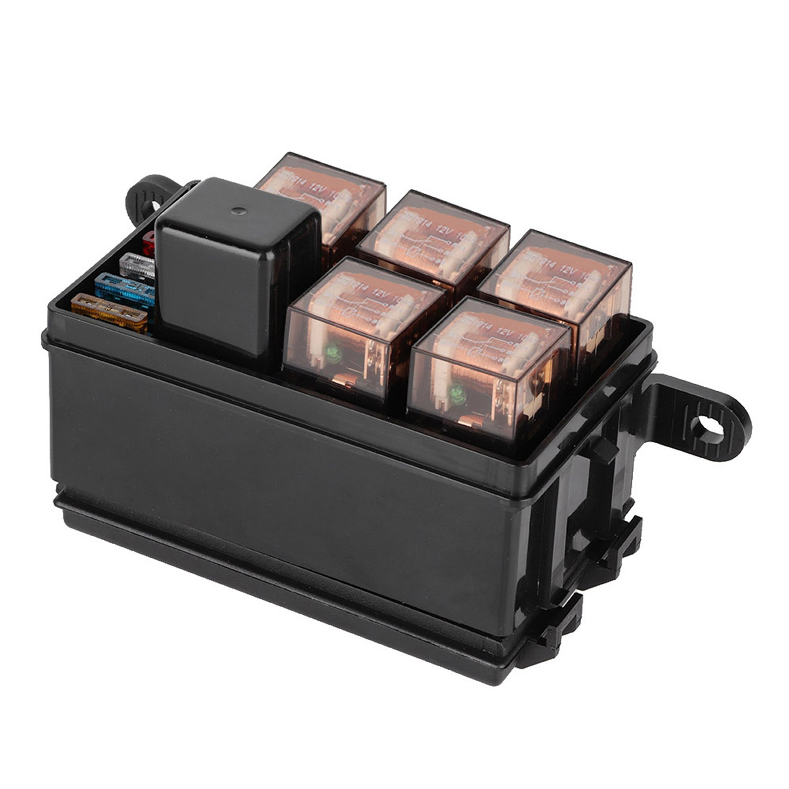 6-facher Kfz-sicherungskasten Mit 1 X 4-poligem 12v-relais Und 5 X 100a-relais, Transparentes Gehäuse, Für Boote Und Rennwagen