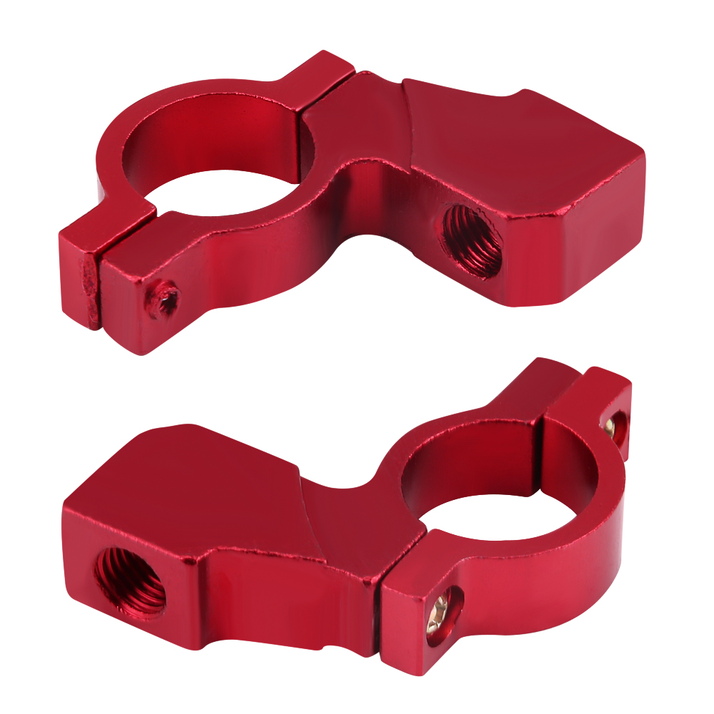 10-mm-motorradspiegelhalterung, Universeller Lenkeradapter, Spiegelhalterung Aus Aluminium, Rote Klemme Für Motorräder