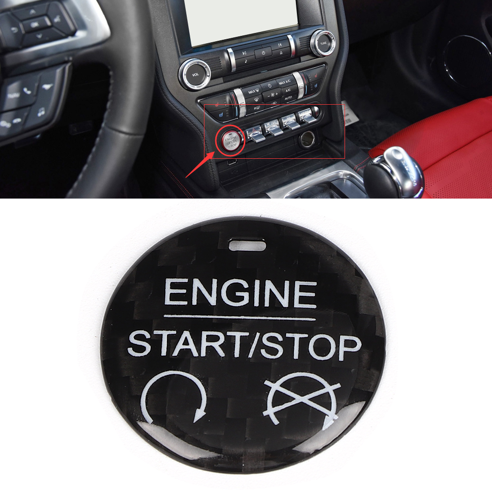 Zierleiste Für Den Start-stopp-knopf In Carbonfaser-optik Für Linkslenker, Passend Für Ford Mustang 2015-2019