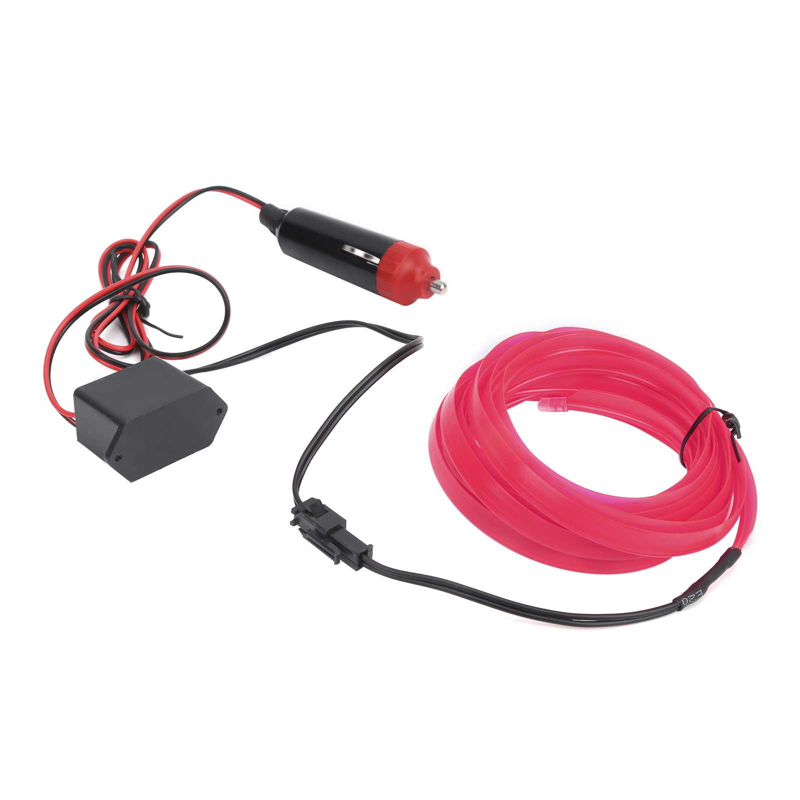 3 M Led-autoinnenraumleiste, Rosa Neonröhre Mit Anschlusskabel, Zigarettenanzünder Im Auto, Flexible Lichtleiste Für Den Fahrgastraum, 12v Fahrzeugbeleuchtungsset.