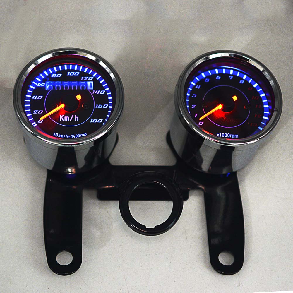 Universeller 2-in-1-motorradtacho Mit Led-hintergrundbeleuchtung, Drehzahlmesser Und Kilometerzähler, Digitaler Tachometer, Komplettset