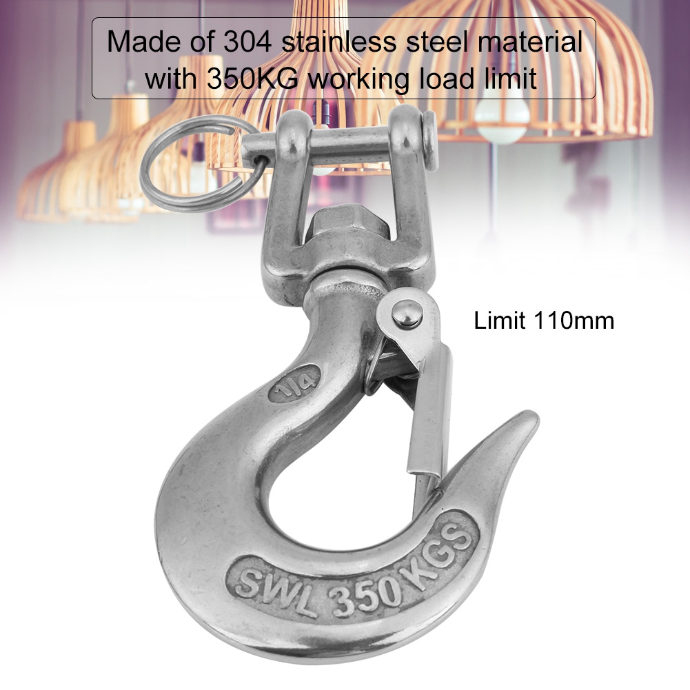 Drehhaken-hebegurt Mit Edelstahl-304-schäkelöse, Maximale Traglast 350 Kg, 110 Mm, Kugelgelenk-hebehaken