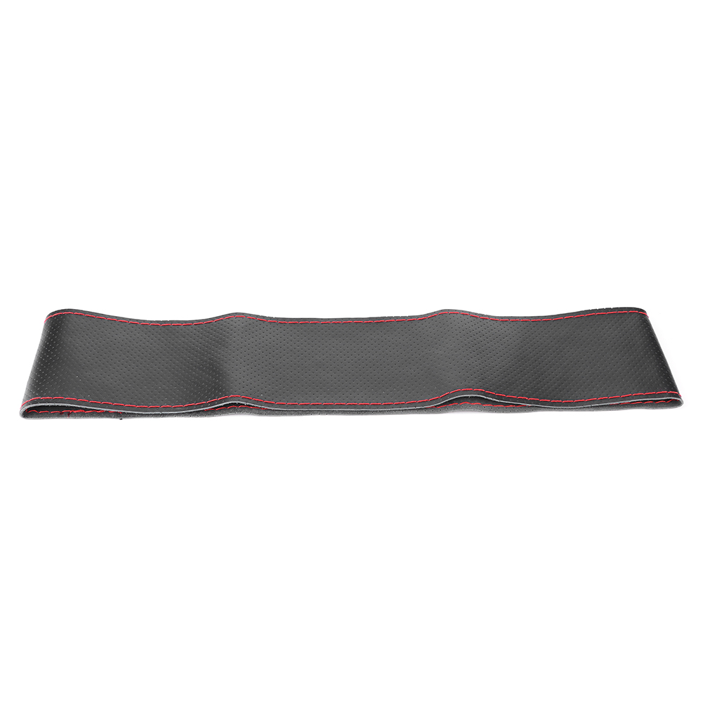38 Cm/15 Zoll Auto-lenkradbezug, Komplett Aus Perforiertem Leder, Handgenäht Mit Nadel Und Faden, Schwarz/rot